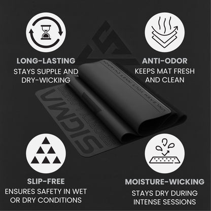 Conquerors Yoga Mat, Exercise Mat for Yoga, Pilates, Crossfit, Weightlifting, Gymnastics, Fitness - 5mm Thick Non-Slip with Strong Grip